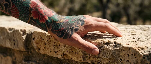 Man's Hand With Traditional Japanese Tattoo
