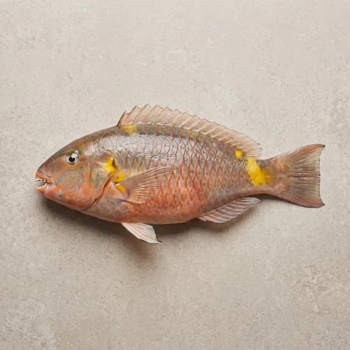 Mediterranean Parrotfish on Beige Stone