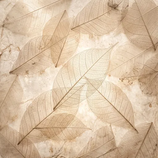 Translucent Skeleton Leaves on Aged Parchment