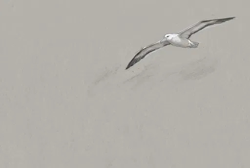 Albatross Sketch on Gray Toned Paper