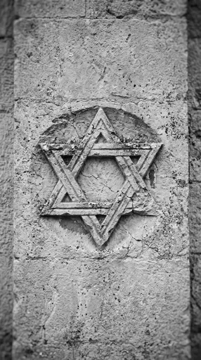 Weathered Stone Star of David Relief