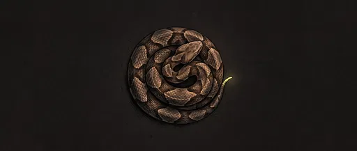 Coiled Baby Copperhead Snake Illustration