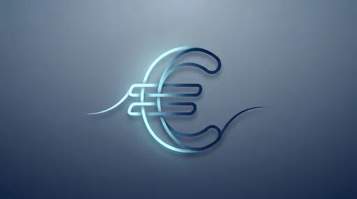 Minimalist Blue Ribbon Euro Currency Symbol