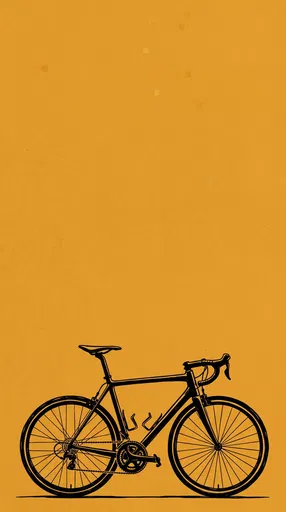 Black Ink Road Bicycle Illustration