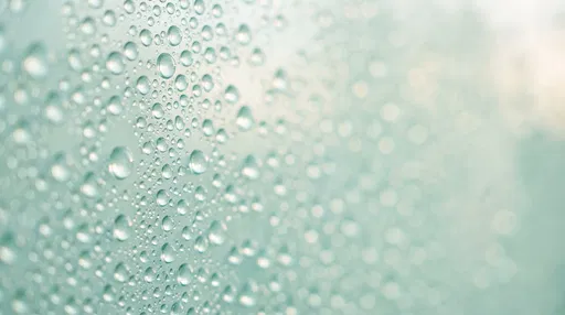 Water Droplets on Pastel Mint Surface