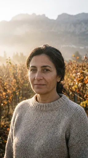 Portrait of Woman in Autumn Vineyard