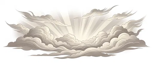Stylized Neutral Cloud Bank with Sunbeams