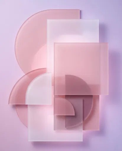 Pastel Frosted Acrylic Geometric Flatlay
