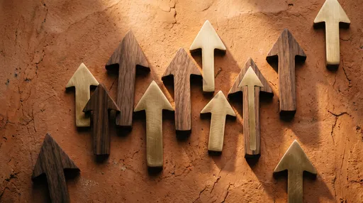 Wooden and Brass Arrows on Terracotta