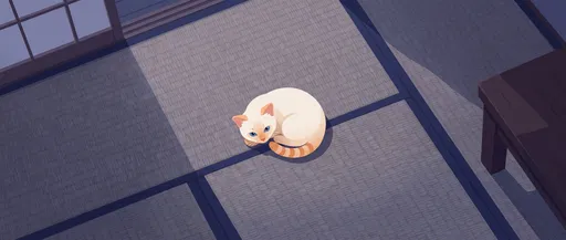 Flame Point Kitten on Tatami Mat