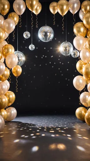 Gold Balloons and Disco Balls Frame