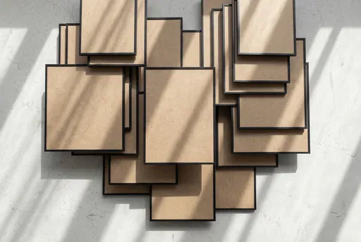 Layered Black Frames with Kraft Paper