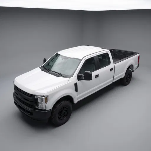 White Commercial Pickup Truck Studio Mockup