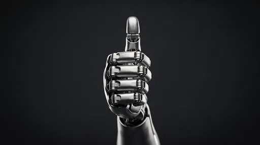 Silver Robotic Hand Giving Thumbs Up