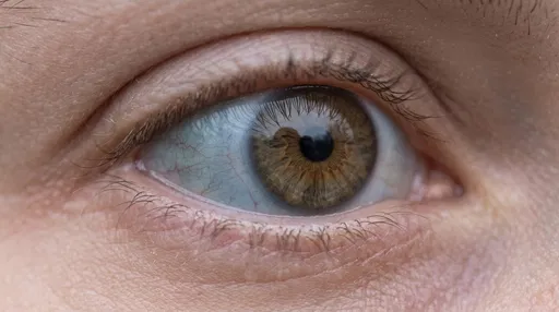 Macro Close-Up of Eye with Blue Sclera