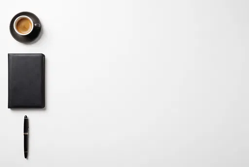 Minimalist White Desk Flat Lay Background