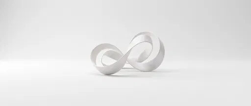 Minimalist White Abstract Ribbon Sculpture