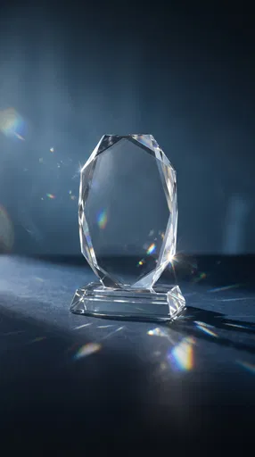 Blank Crystal Award Trophy With Prismatic Light