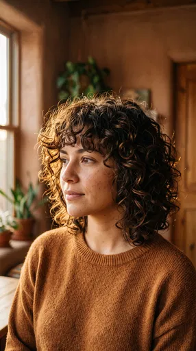 Woman With Curly Shag Haircut