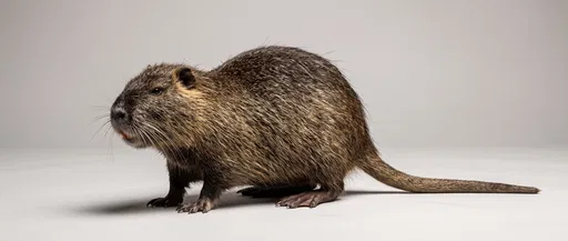Nutria Standing on Neutral Studio Background