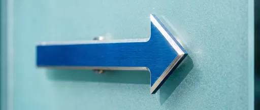 Blue Brushed Aluminum Right Arrow Sign