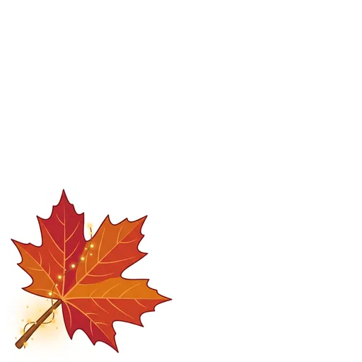 Autumn Maple Leaf With String Lights