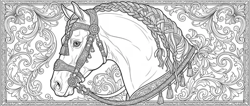 Ornate Andalusian Horse Coloring Page