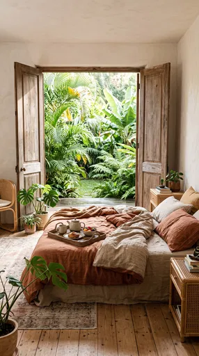 Bohemian Bedroom Opening to Tropical Garden