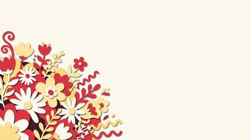 Paper Cut Floral Corner Background