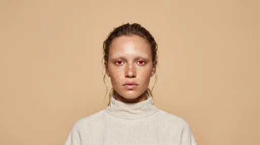 Editorial Portrait of Woman With Red Eyes