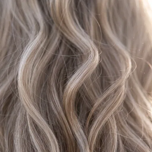 Close-Up of Wavy Ash Blonde Hair