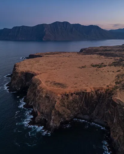 Aerial View of Arid Coastal Bluff