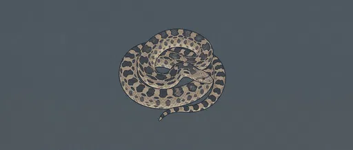 Coiled Bullsnake Flat Biological Illustration