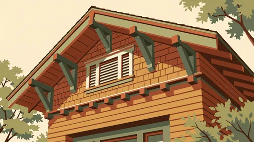 Craftsman Bungalow Gable Roof Vector Illustration