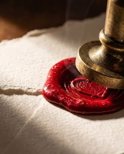 Brass Stamp Sealing Red Wax Heart