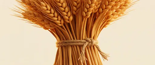 Stylized 3D Golden Wheat Sheaf Bundle