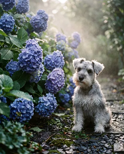 Miniature Schnauzer Puppy by Blue Hydrangeas