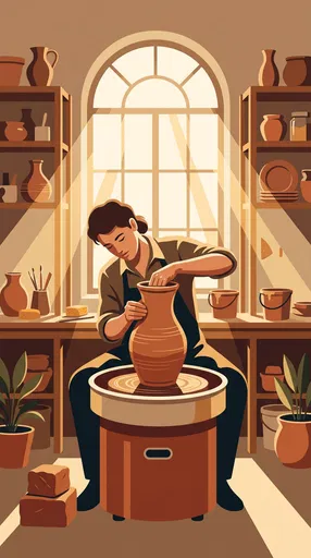 Artisan Potter Shaping Terracotta Vase