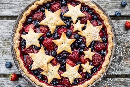Rustic Berry Pie with Star Pastry