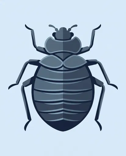 Minimalist Slate Blue Bed Bug Icon
