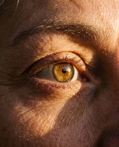 Sunlit Hazel Eye Macro Close-Up