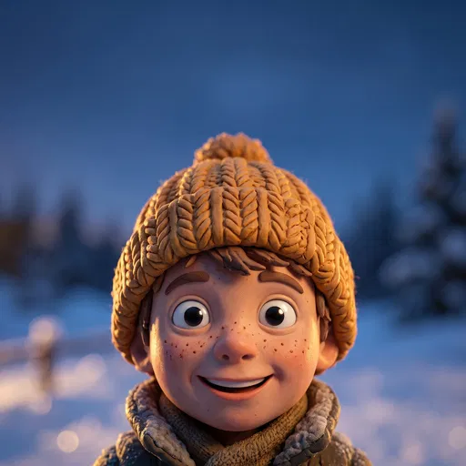 Claymation Boy in Winter Beanie