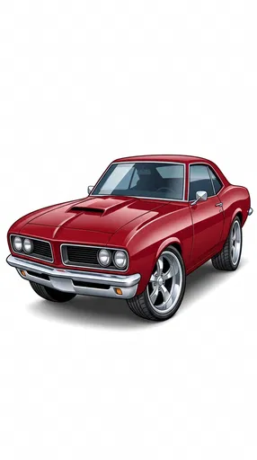 Classic Red Muscle Car Vector Illustration