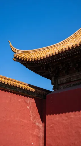 Traditional Chinese Red Wall and Roof