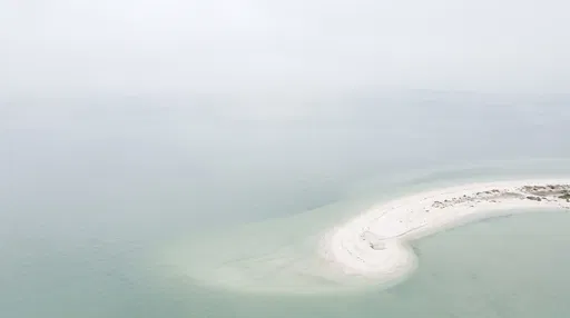 Aerial View of Serene White Sandbar