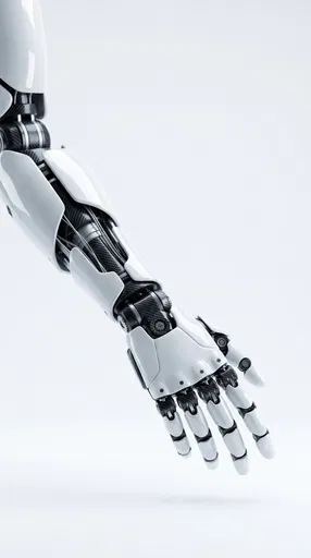 Glossy White and Carbon Fiber Robotic Arm