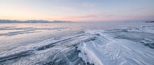 Frozen Alpine Lake at Pastel Twilight