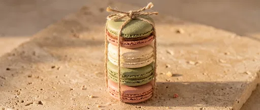Stacked French Macarons Tied With Twine