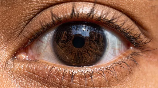 Extreme Macro Close-Up of Brown Human Eye
