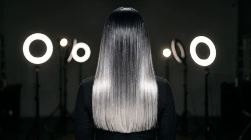 Back View of Monochrome Ombre Straight Hair
